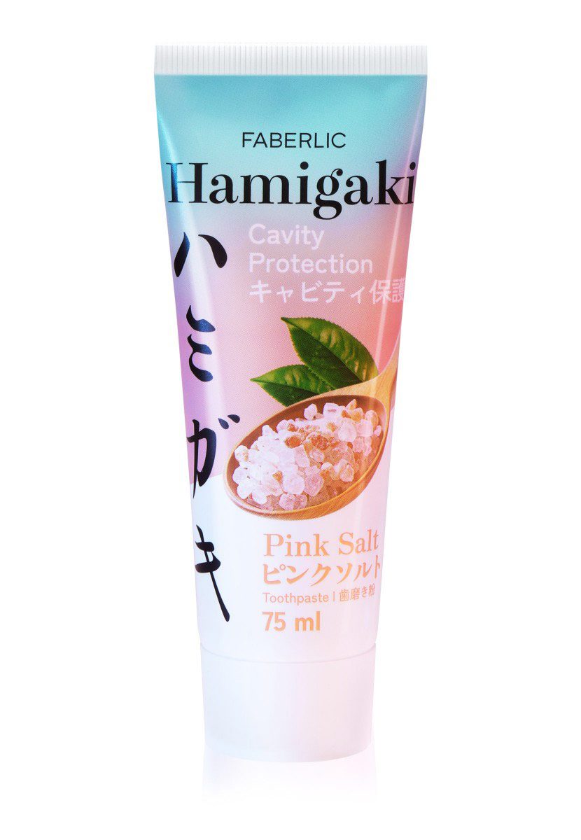 Зубная паста Розовая соль Защита от кариеса Hamigaki Фаберлик 2673